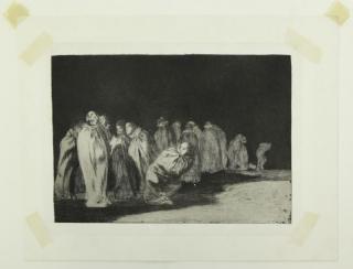 Appraisal: GOYA Francisco Etching Los Proverbios Plate Unsigned Inscriptions on mat