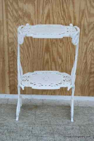 Appraisal: Vintage Cast Iron Tier Side TableFrom the estate is a