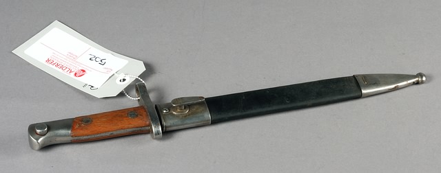 Appraisal: M Spanish Mauser bayonet and scabbard dated marked Artilleria Fca