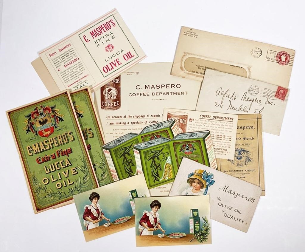 Appraisal: Interesting collection of paper items including original unused lithographic labels