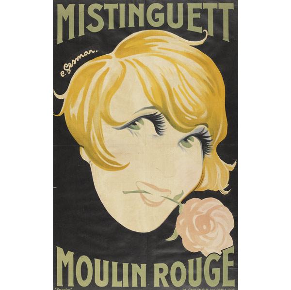 Appraisal: CHARLES GESMAR French - Mistinguett Moulin Rouge poster framed Printer