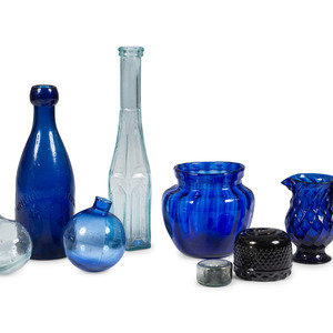 Appraisal: Eight Early American Blown and Pattern Molded Glass Vessels th