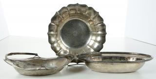 Appraisal: Three Sterling Bowls American th century including round bowl with