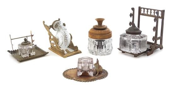 Appraisal: Sale Lot A Group of Five Inkwells comprising a Victorian