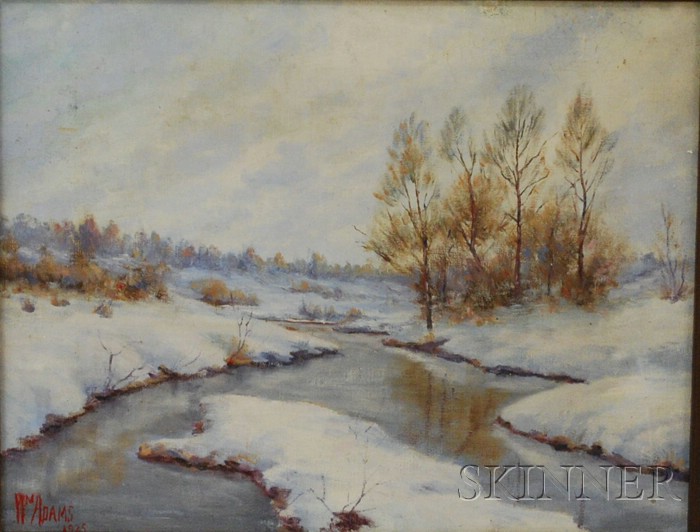 Appraisal: American School th Century Frozen Stream Signed and dated WM