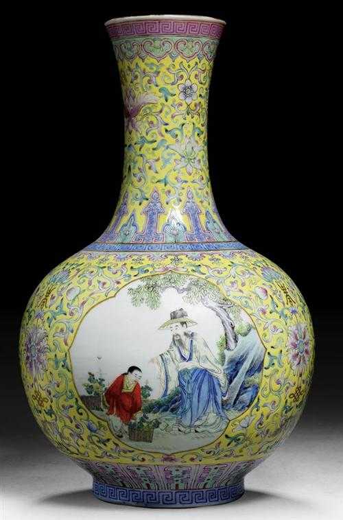 Appraisal: VASE China Republic period H cm Decorated with trailing flowers