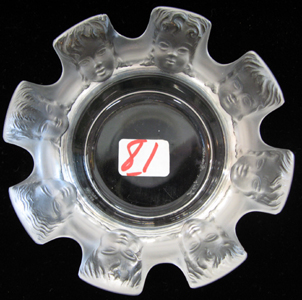 Appraisal: A FRENCH LALIQUE RING OR PIN TRAY having protruding mask