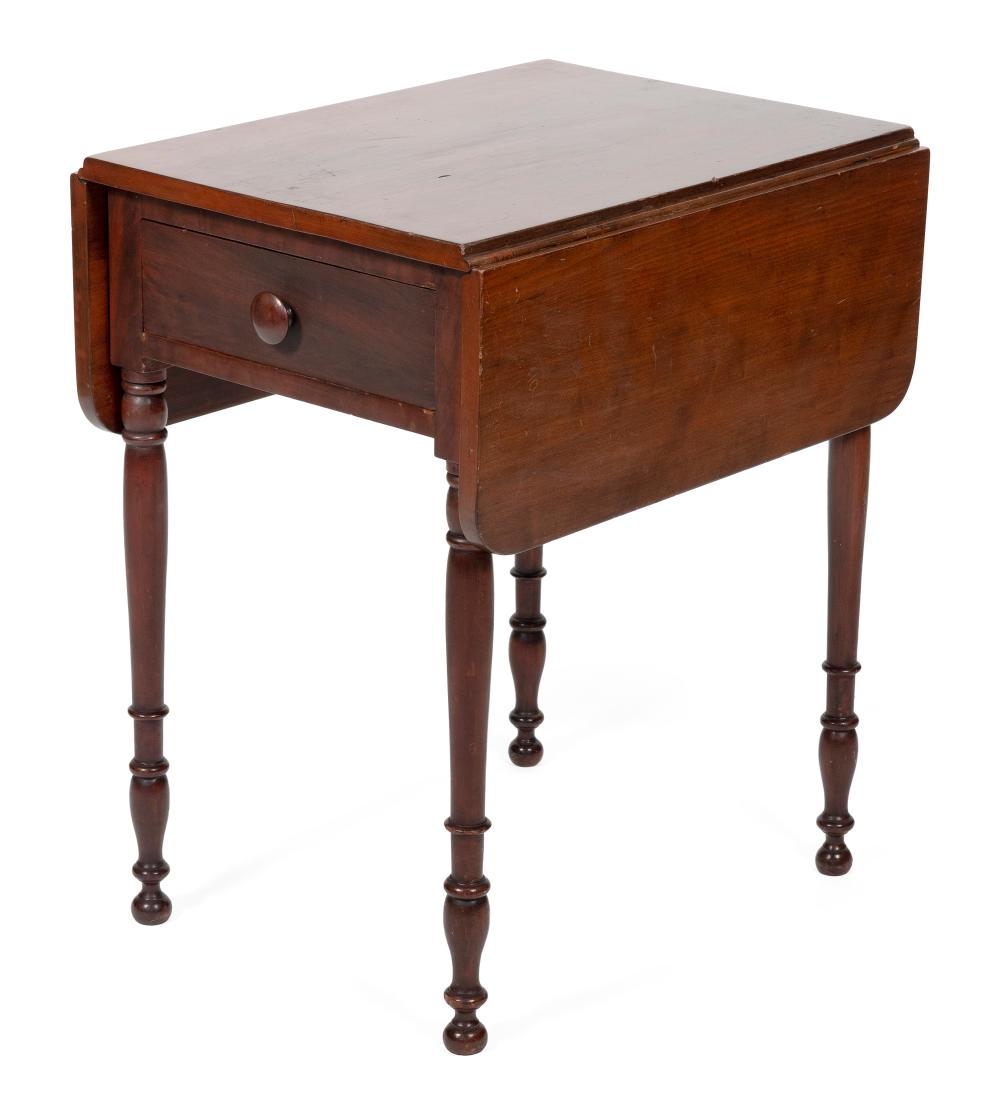 Appraisal: SHERATON DROP-LEAF ONE-DRAWER TABLE CIRCA HEIGHT WIDTH PLUS TWO DROP