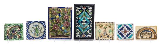 Appraisal: Sale Lot A Group of Persian Pottery Tiles each of