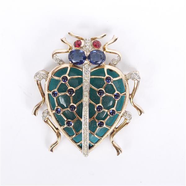 Appraisal: Trifari Alfred Philippe Caged Heart Jelly Belly Beetle Insect Bug