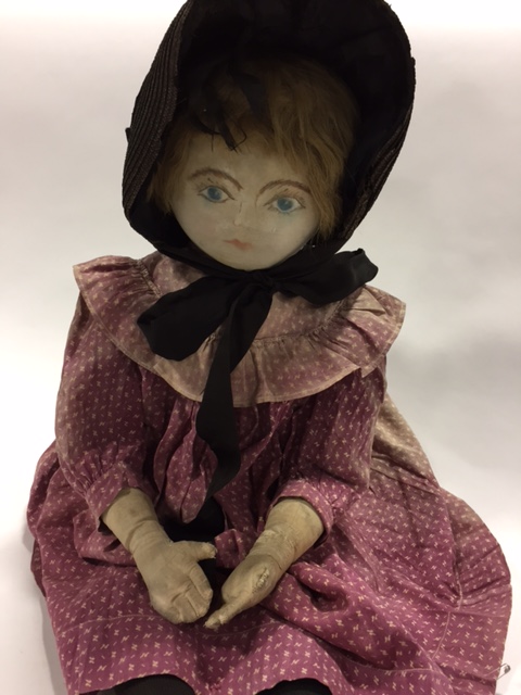 Appraisal: VERY LARGE DOLL WITH PRINTED FACE Nineteenth century Dressed in