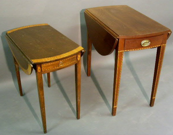 Appraisal: Two Hepplewhite style mahogany side tables h x w x