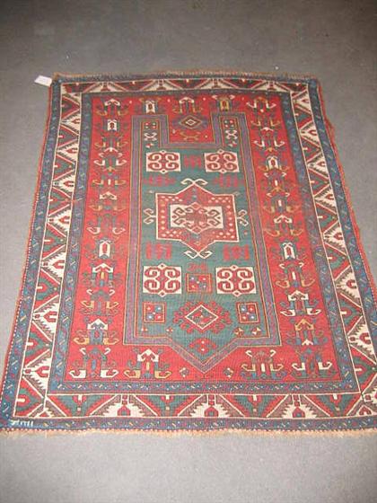 Appraisal: Kazak prayer rug southwest caucasus th century dated ft in