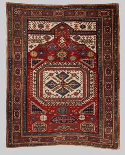 Appraisal: CAUCASIAN PRAYER RUG CAUCASIAN PRAYER RUG dated AH ft in