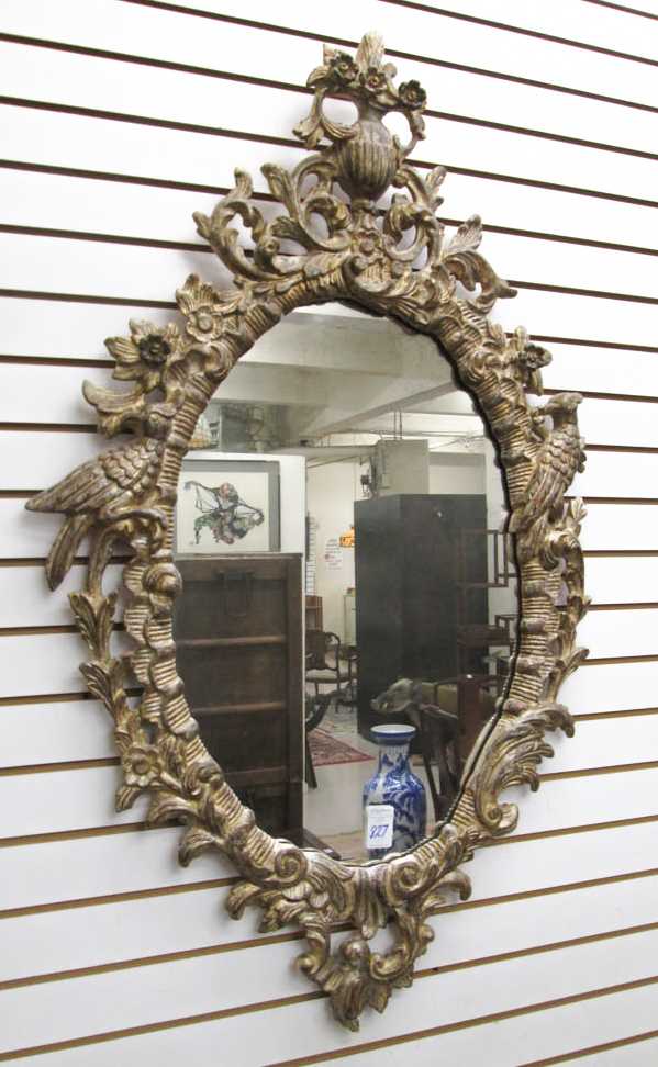 Appraisal: OVAL ROCOCO REVIVAL WALL MIRROR Italian made late th century