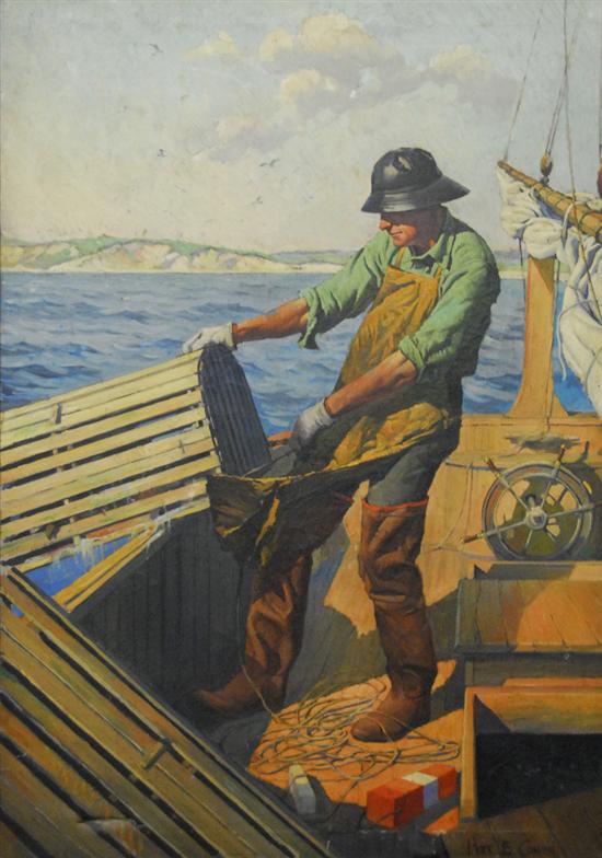 Appraisal: PERCY ELTON COWEN American - HAULING THE TRAP oil on