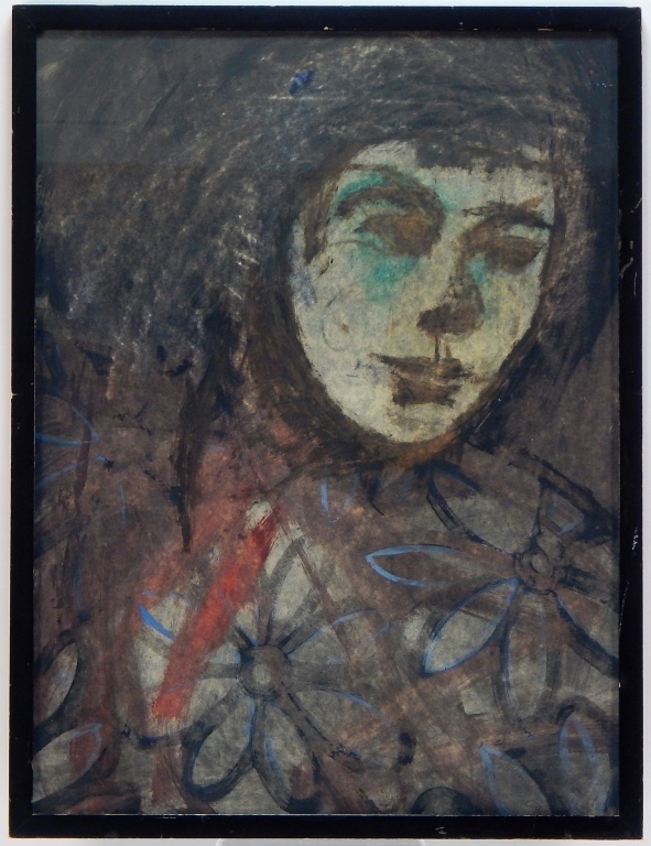 Appraisal: THOMAS STROBEL EXPRESSIONIST PORTRAIT PAINTING Illinois Tennessee - Dark earthy