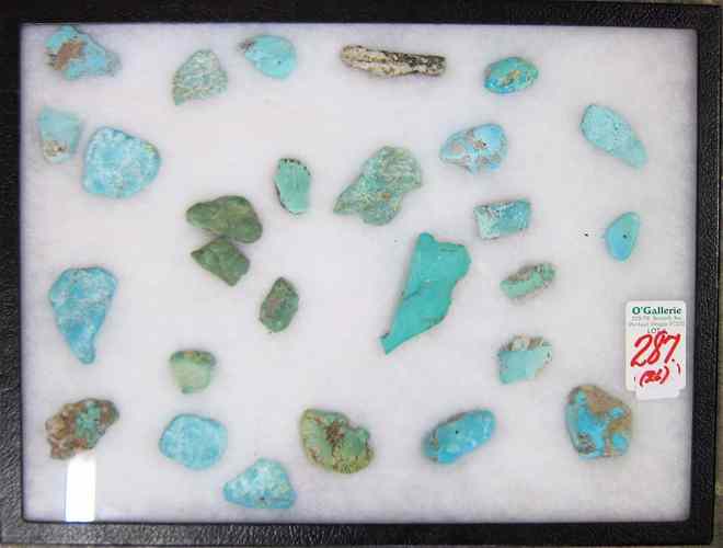 Appraisal: COLLECTION OF TWENTY-SIX NATURAL TURQUOISE STONES as found Displayed in