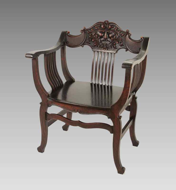 Appraisal: NORTH WIND CARVED CHAIR '' h x '' x ''