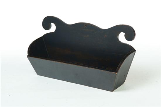 Appraisal: HANGING CANDLE BOX Late th-early th century softwood Folksy box