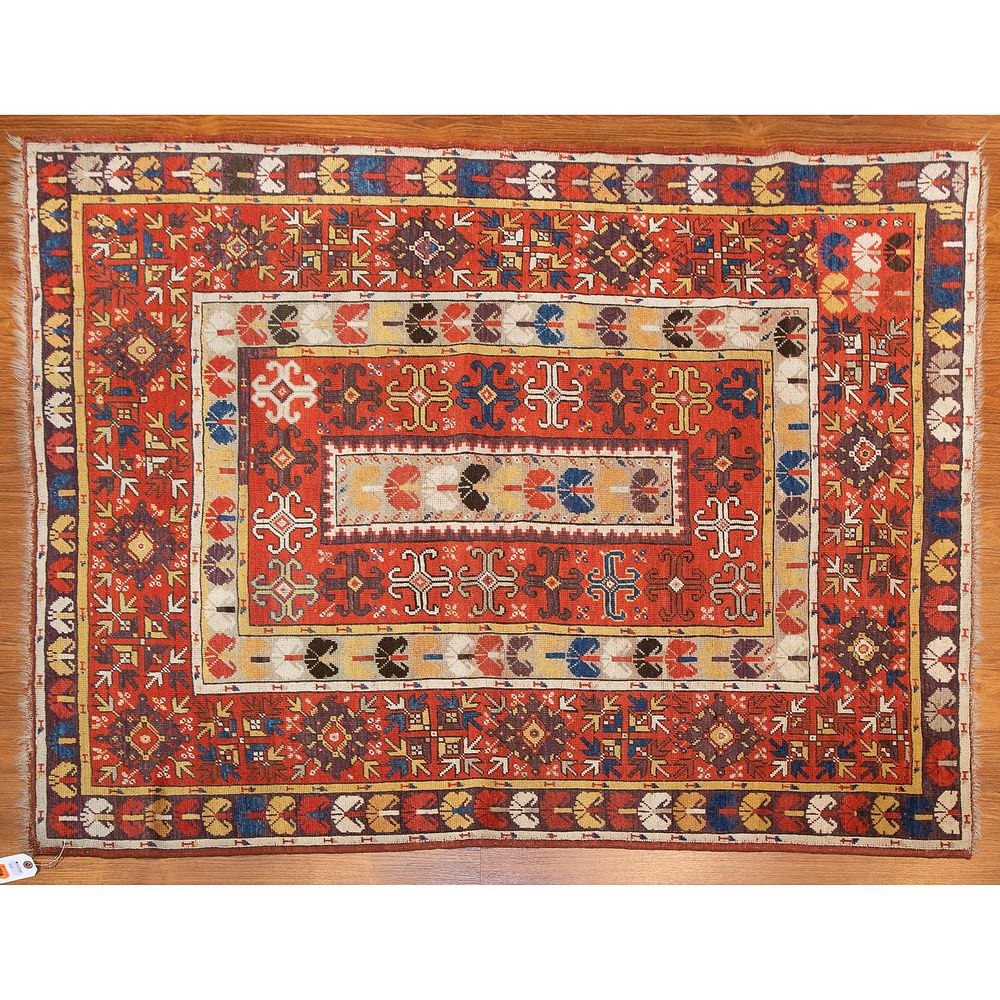 Appraisal: Antique Caucasian Rug x First quarter- th century hand-knotted wool