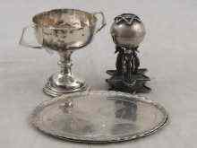 Appraisal: A pair of silver pin trays Birmingham a small trophy