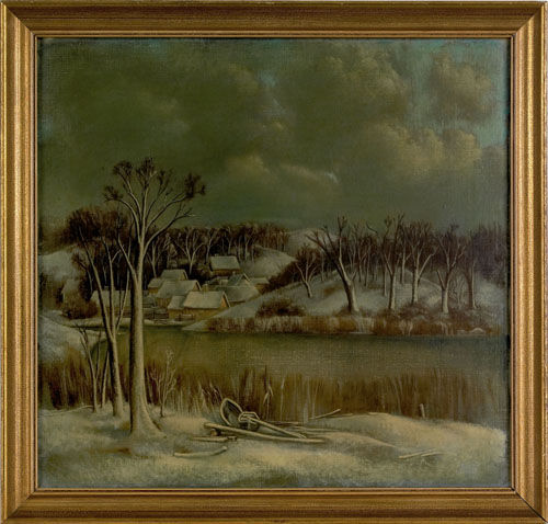 Appraisal: Heinz Fuchs German - oil on canvas winter landscape of