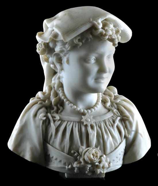 Appraisal: An Italian carved alabaster bust Circa signed Lot Corelli Firenze