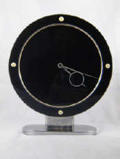 Appraisal: A stylish Art Deco keywind mantel clock the circular black