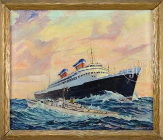 Appraisal: JOHN D WISINSKI American - S S AMERICA Oil on