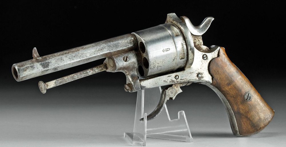 Appraisal: Early th C European Steel Pinfire Revolver Originally Listed At