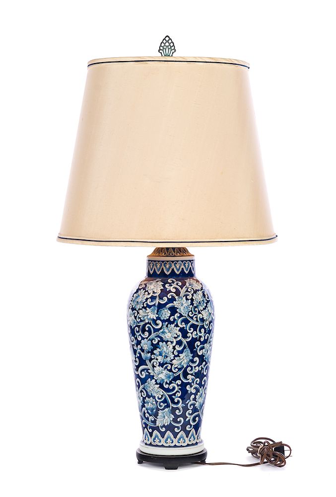 Appraisal: Chinese Blue White Lamp Good condition with normal wear Please