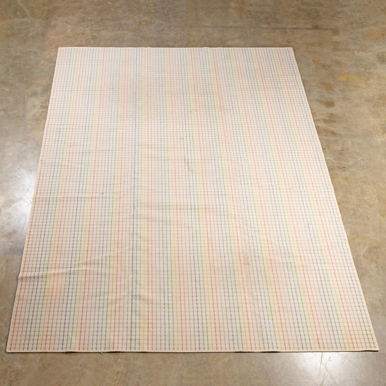 Appraisal: MISSONI RAINBOW WHITE WOOL RUG X Missoni Italian bound edge