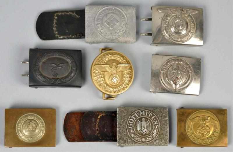 Appraisal: Lot of German Nazi Military Belt Buckles Includes one High