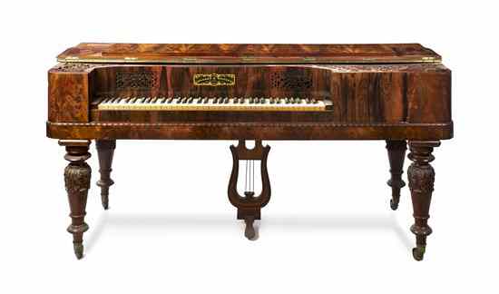 Appraisal: An English Rosewood Spinet Piano Collard Collard raised on foliate