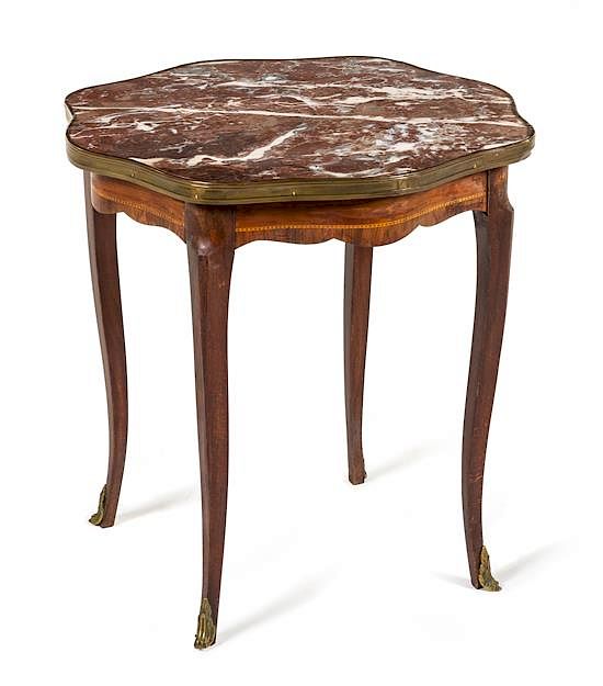 Appraisal: A Louis XV Style Marquetry Table Height x width x