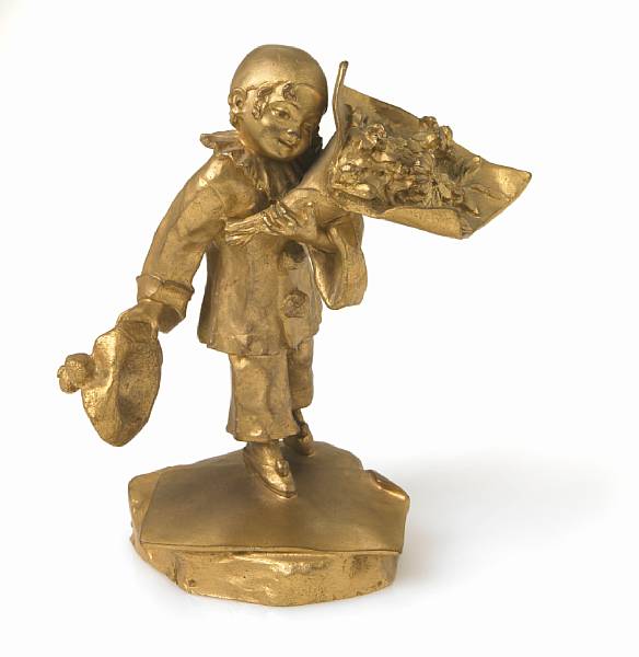 Appraisal: A French gilt-bronze figure of a child cast after a