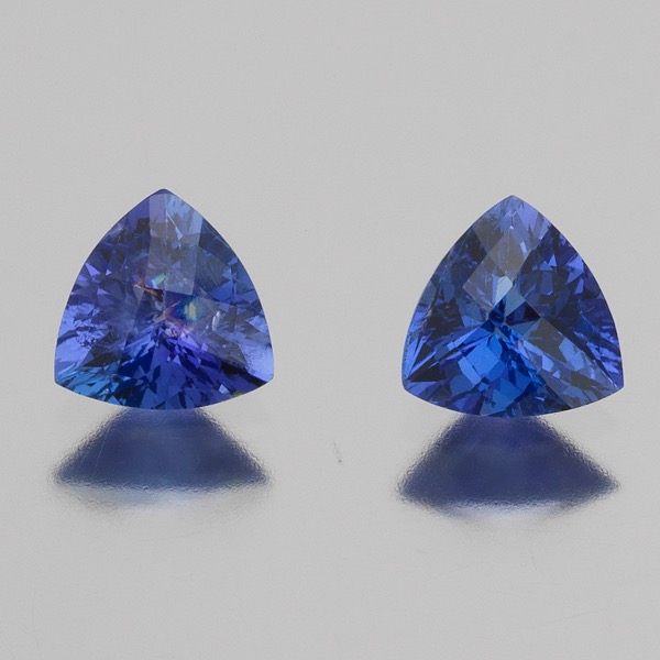 Appraisal: TWO UNMOUNTED CT TOTAL TANZANITE GEMSTONES mm x mm Two