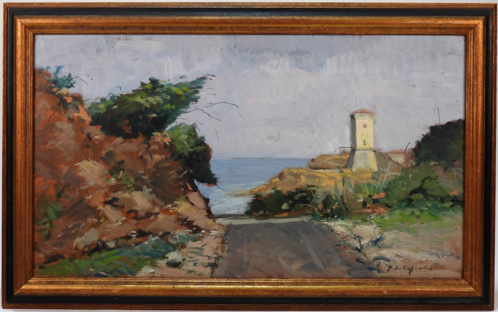 Appraisal: G DE RAFFAELE COASTAL SEASCAPE PAINTING FranceLate th- Early th