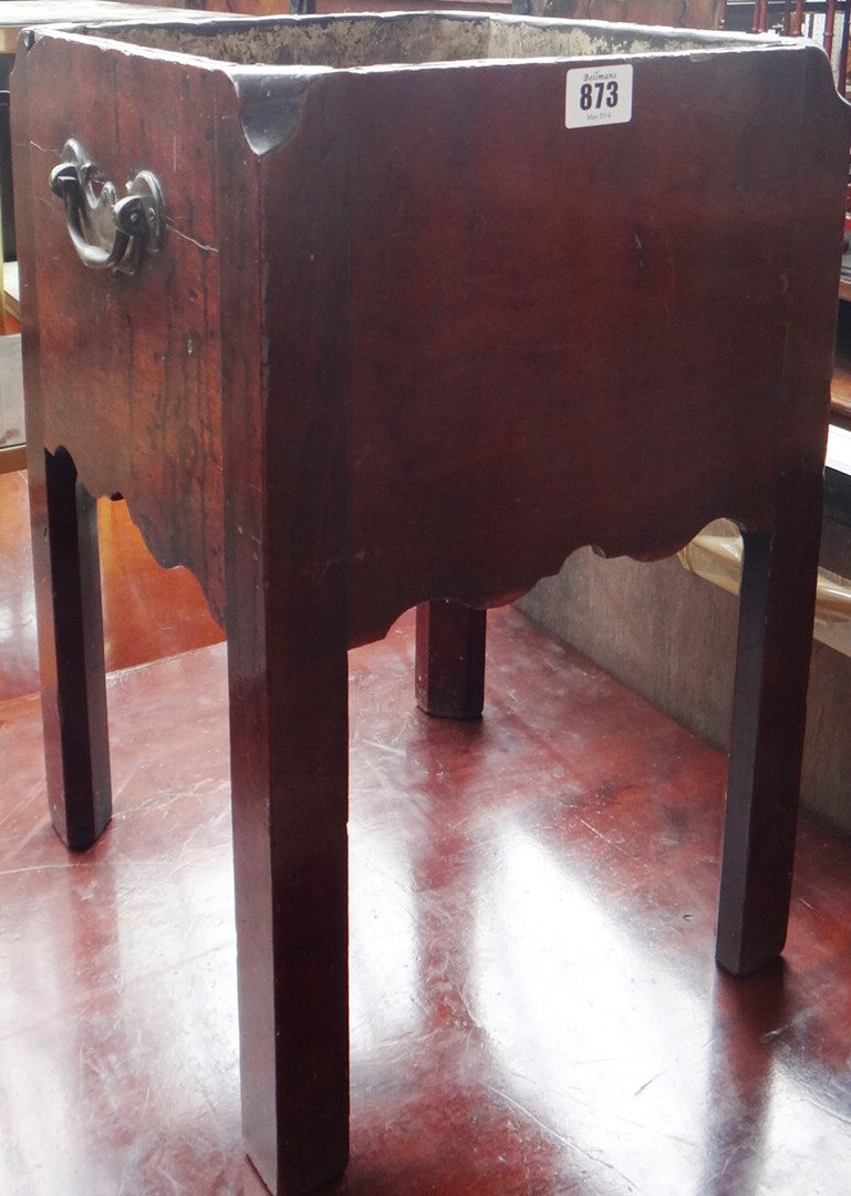 Appraisal: A small George III mahogany jardiniere stand of square form