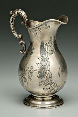 Appraisal: Georgia coin silver pitcher pear form with S scroll handle