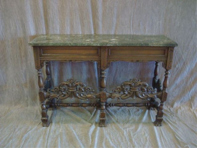 Appraisal: Marbletop and Carved Console Table Dimensions x x high Estimate