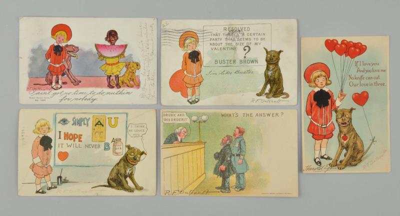 Appraisal: Lot Of R F Outcault Postcards This lot includes four