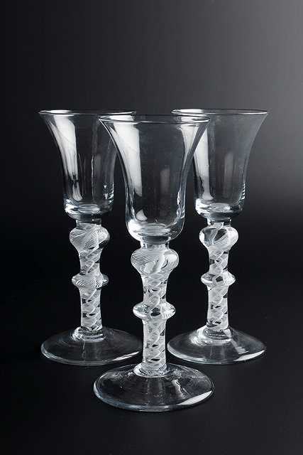 Appraisal: A SET OF FOUR TH CENTURY STYLE WINE GLASSES with