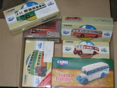 Appraisal: Seven Corgi Classics bus and coach models boxed E