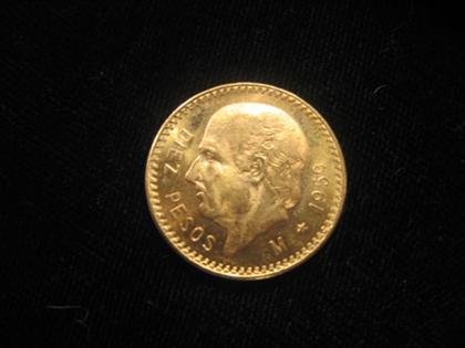 Appraisal: Mexican gold coin oz Descriptions provided in both printed and