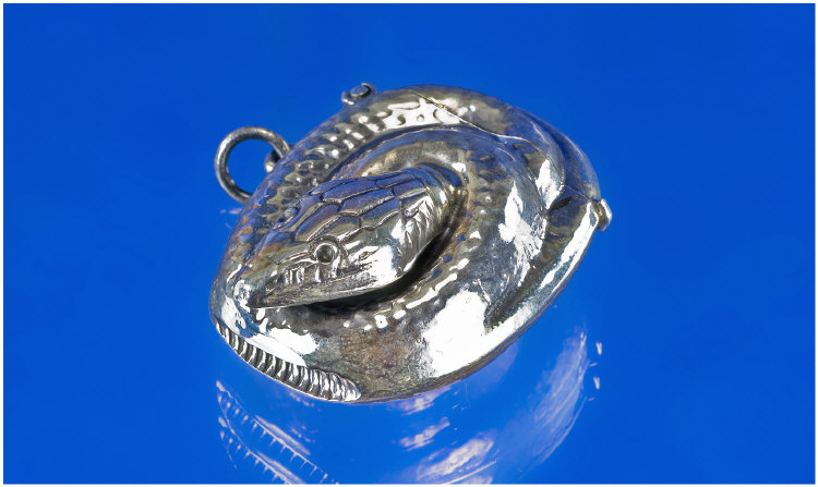 Appraisal: Silver Vesta Case In The Form Of A Snake Coiled