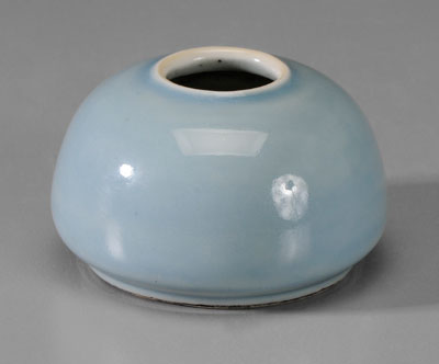 Appraisal: Clair-de-Lune Porcelain Water Pot Chinese th century possibly earlier lavender-blue