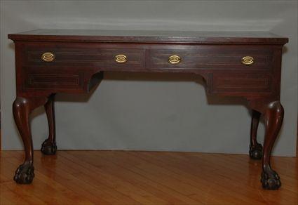 Appraisal: Chippendale-Style Mahogany Two-Drawer Writing Table