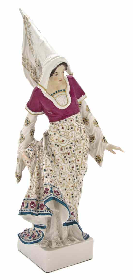 Appraisal: A German Porcelain Figure of a Girl Royal Schwarzburg depicted